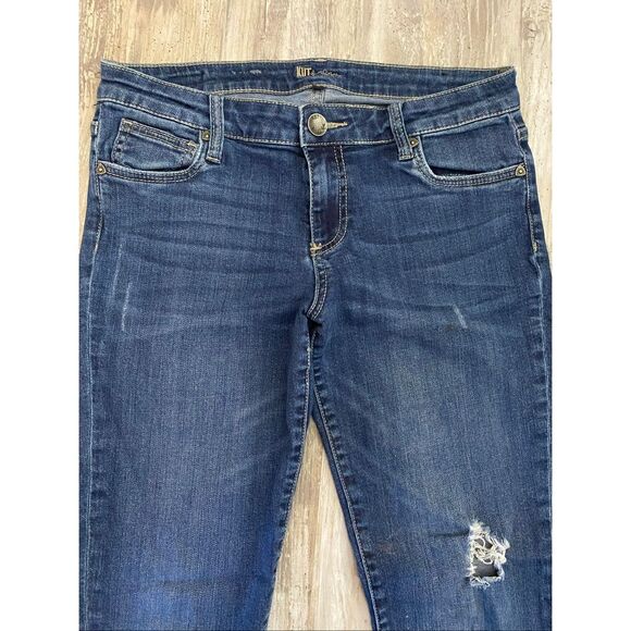 Kut From The Kloth Boyfriend Jeans Straight Mid Rise Distressed Women’s Sz 6 - Picture 2 of 5